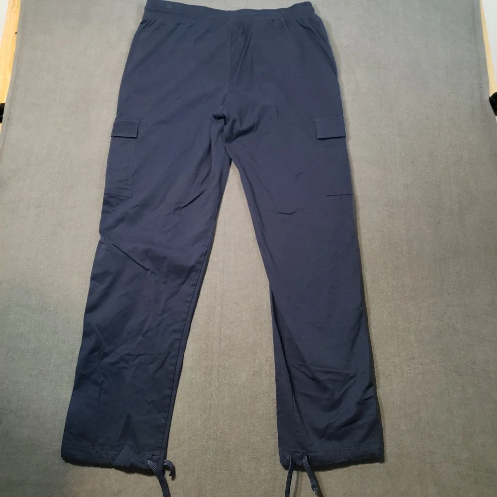 Hungson Cargo Pants Mens 34 Navy Blue Drawstring Elastic Waist Utility MP-2325